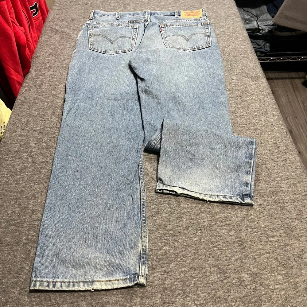 Levis 514 Slim Fit Light Wash Blue Denim Jeans 36x30 Mens 100% Cotton